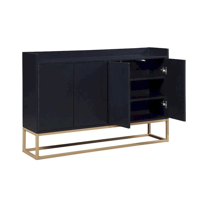 Aparador moderno de 47.2 con 4 puertas y base de metal