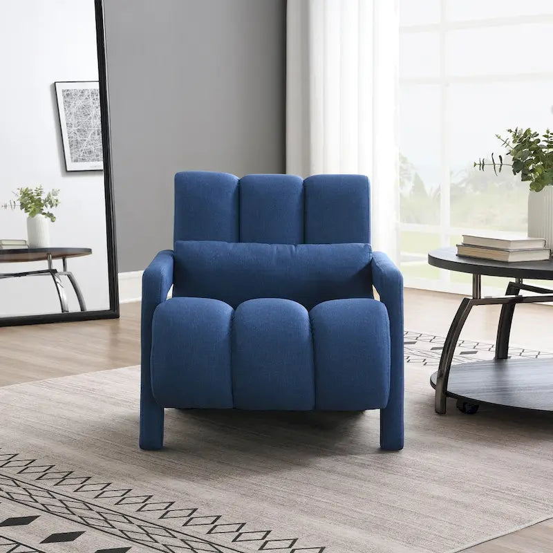 Sillón decorativo tapizado en lino con 1 cojín