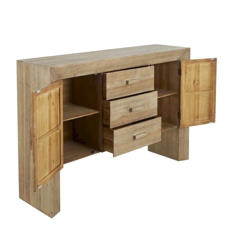Armario de almacenamiento de madera con dos puertas y tres cajones/armario auxiliar