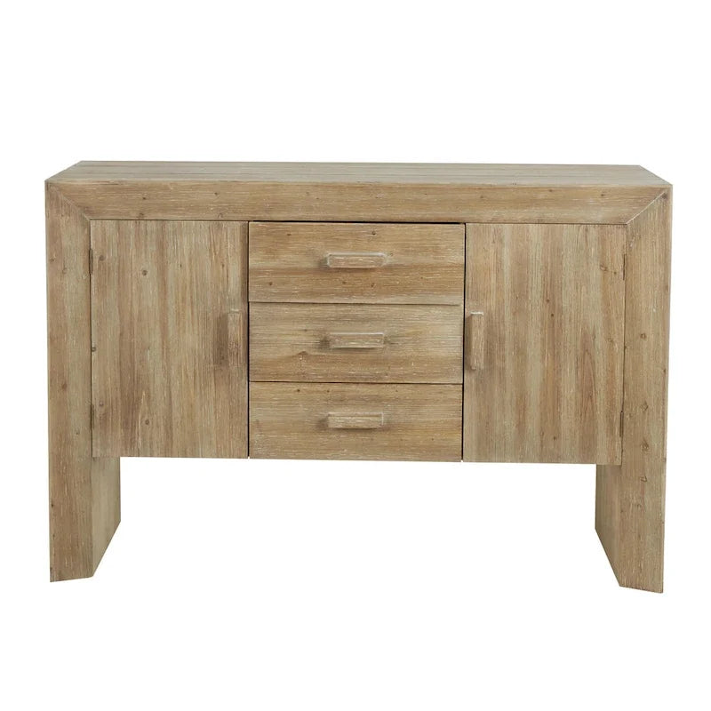 Meuble de rangement / buffet en bois à deux portes et trois tiroirs