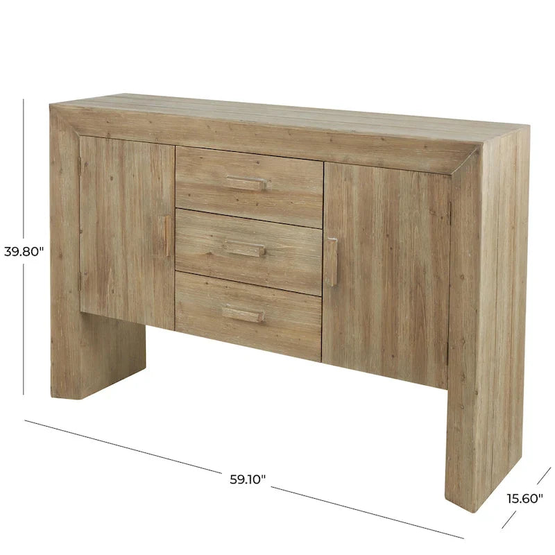 Armario de almacenamiento de madera con dos puertas y tres cajones/armario auxiliar